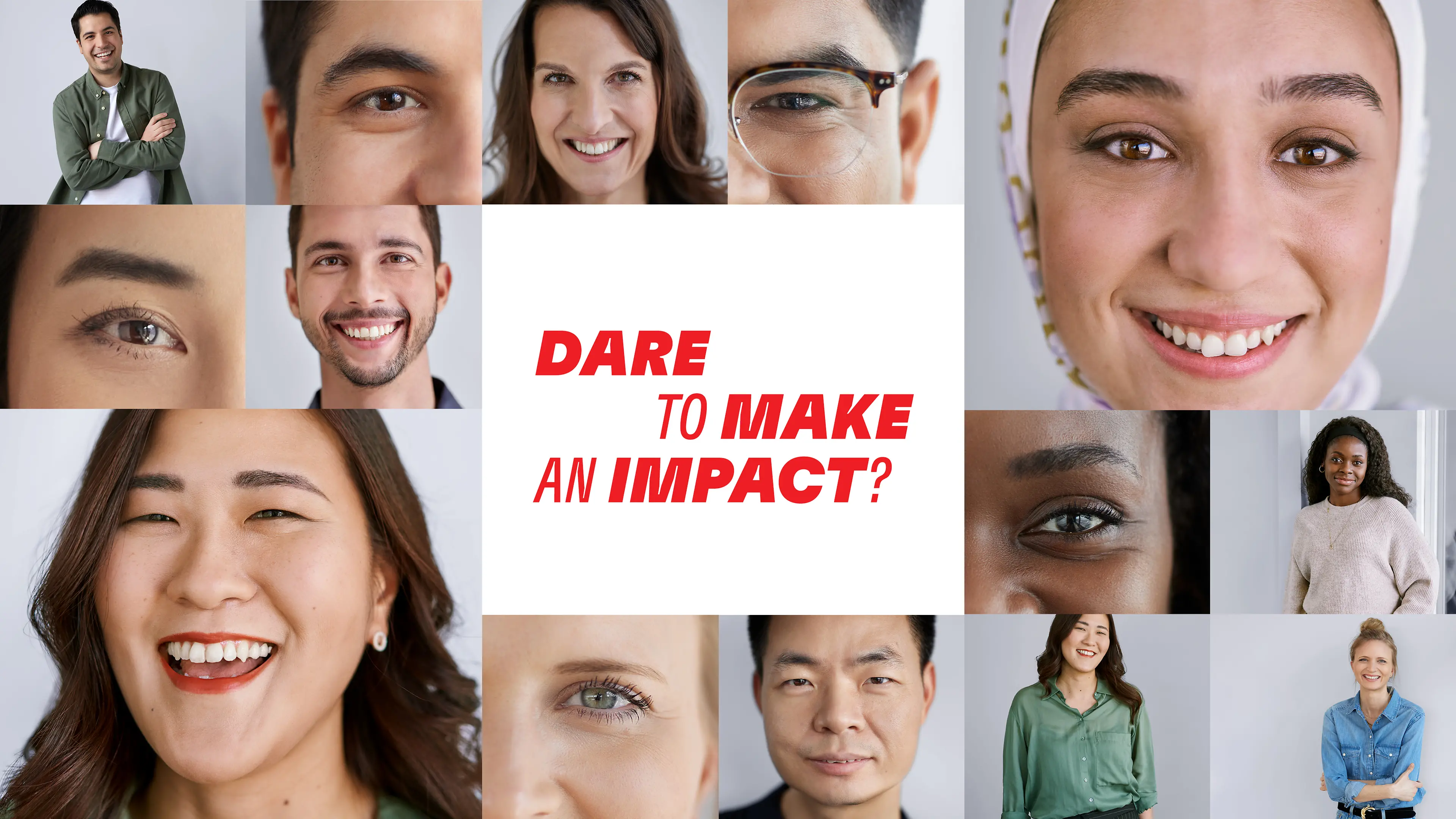 Various degerco employees in movement. They look confident, friendly, open-minded and ready to change the game.