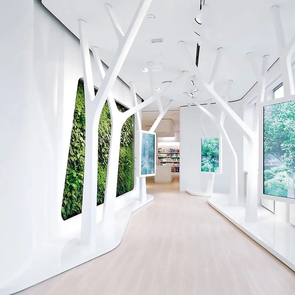 Image of the Sustainability wall in the Global Experience Center at Henkel Headquarters. 